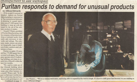 Puritan Manufacturing, Inc. Article from 2005